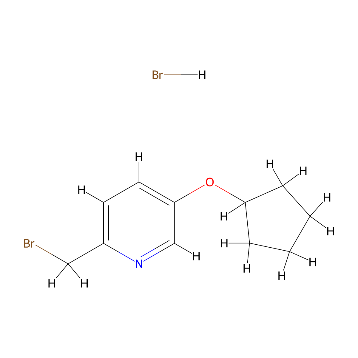 2-(Bromomethyl)-5-(cyclopentyloxy)pyridine hydrobromide molecular structure, CAS 2503208-19-1