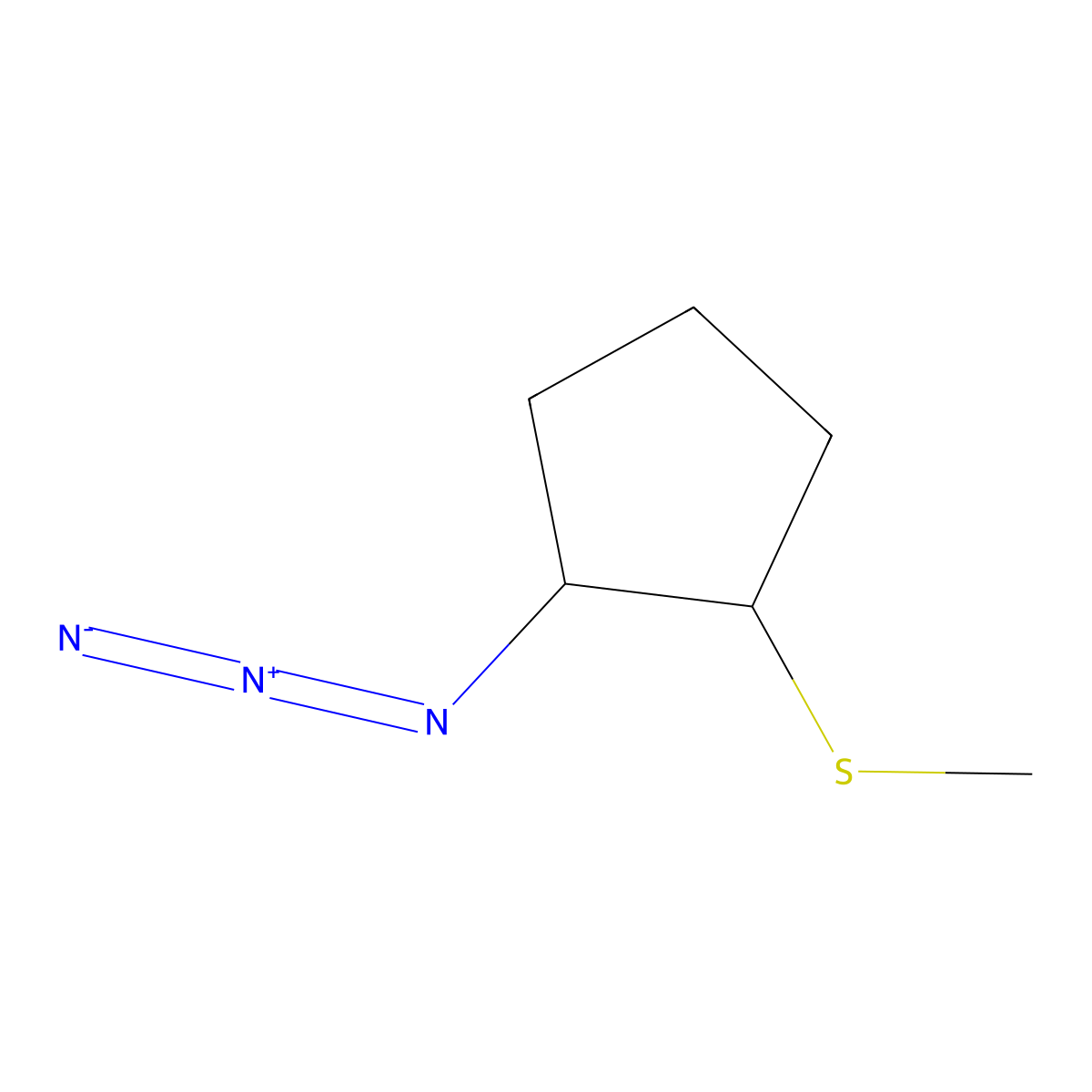 1-Azido-2-(methylsulfanyl)cyclopentane molecular structure, CAS 2503208-21-5