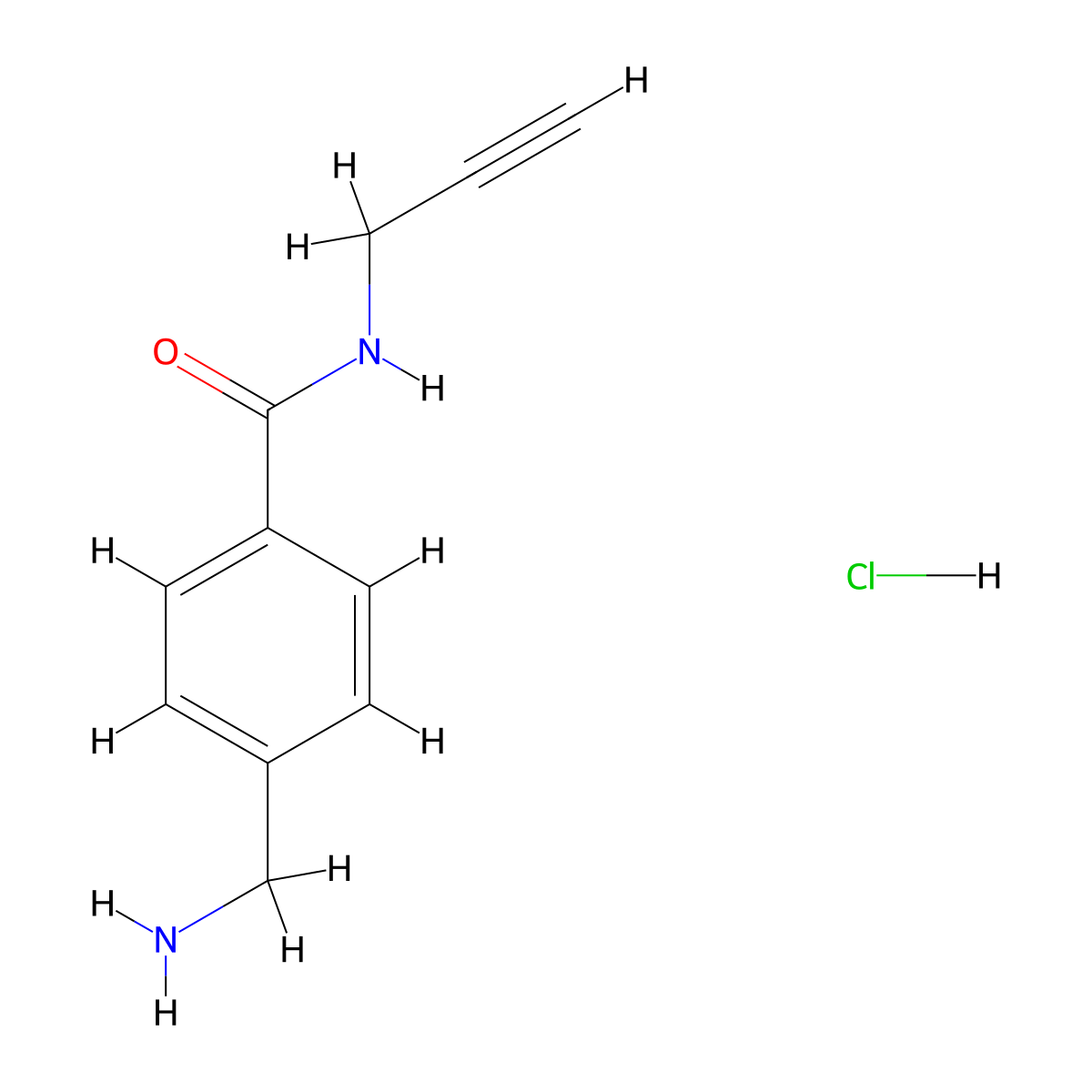 4-(aminomethyl)-N-(prop-2-yn-1-yl)benzamide hydrochloride molecular structure, CAS 2503208-22-6