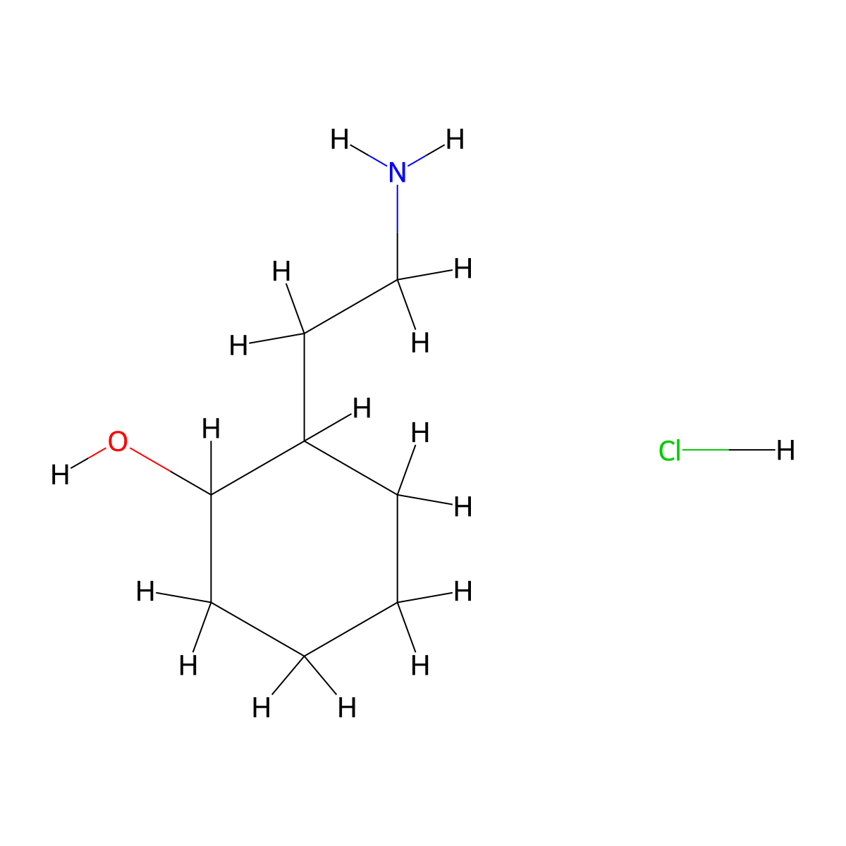 2-(2-Aminoethyl)cyclohexan-1-ol hydrochloride molecular structure, CAS 2503208-25-9