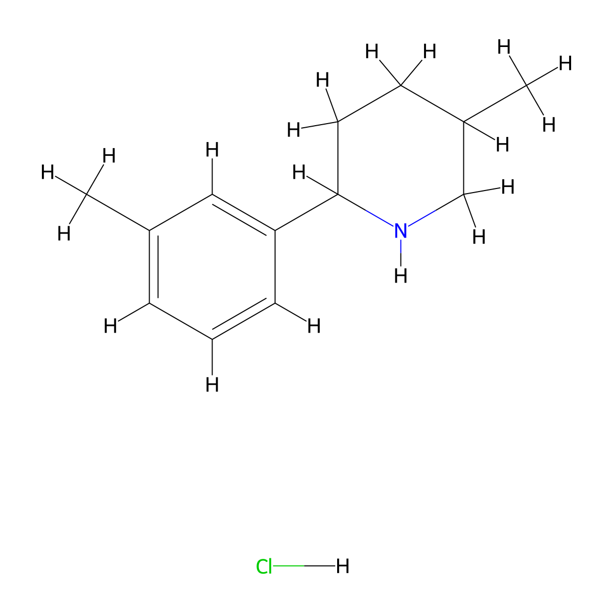 5-Methyl-2-(3-methylphenyl)piperidine hydrochloride molecular structure, CAS 2503208-27-1