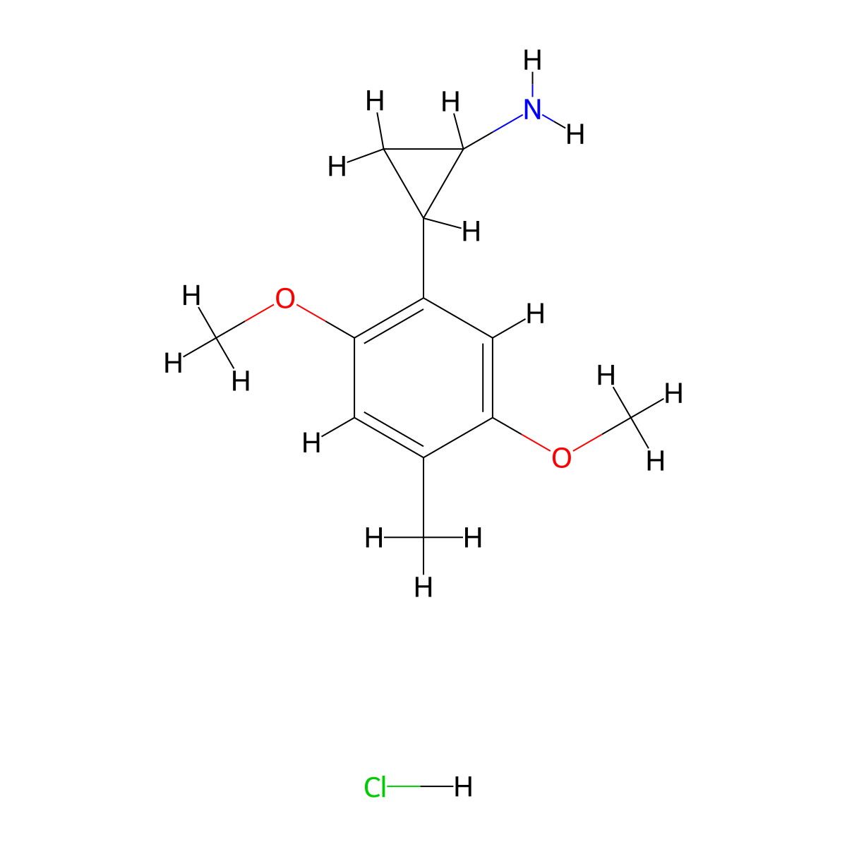 2-(2,5-Dimethoxy-4-methylphenyl)cyclopropan-1-amine hydrochloride molecular structure, CAS 2503208-28-2