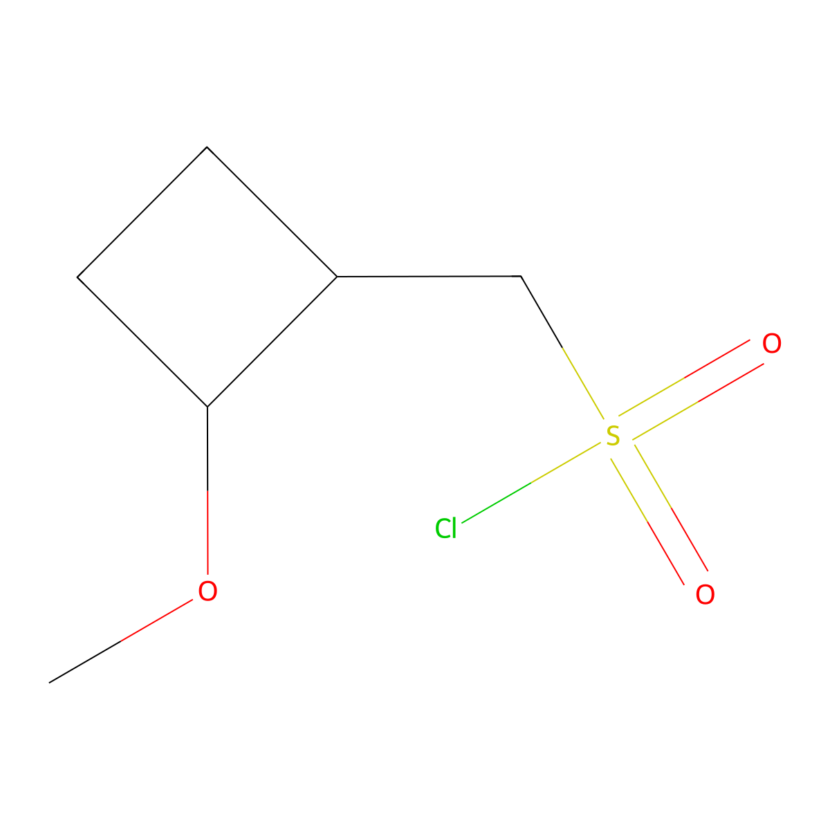 (2-Methoxycyclobutyl)methanesulfonyl chloride molecular structure, CAS 2503208-30-6