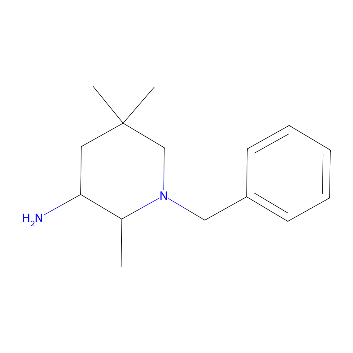 1-Benzyl-2,5,5-trimethylpiperidin-3-amine molecular structure, CAS 2503208-34-0
