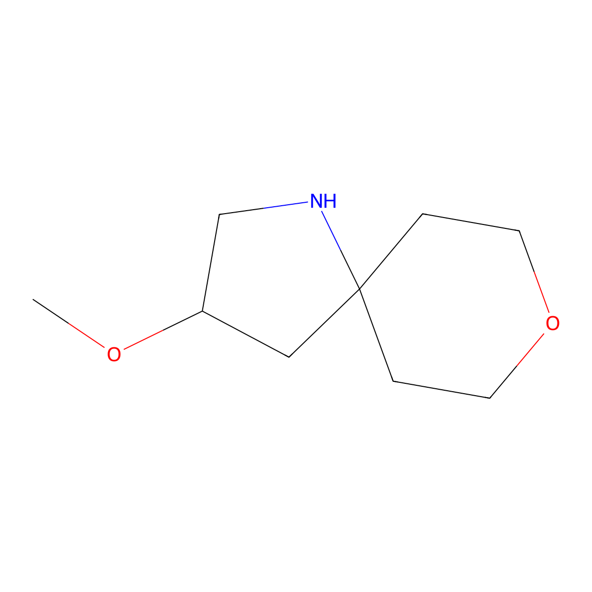 3-Methoxy-8-oxa-1-azaspiro[4.5]decane molecular structure, CAS 2503208-43-1