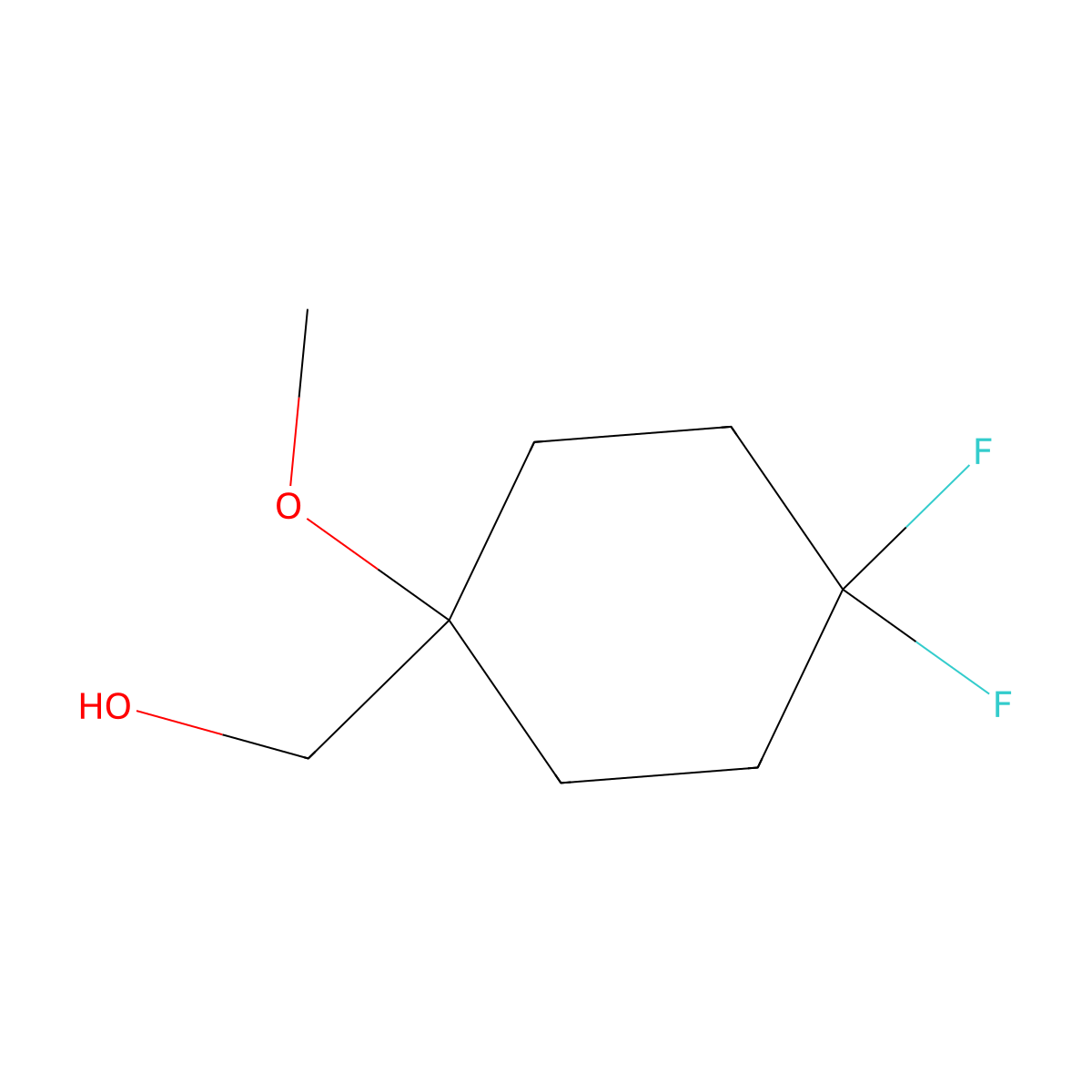 (4,4-Difluoro-1-methoxycyclohexyl)methanol molecular structure, CAS 2503208-45-3