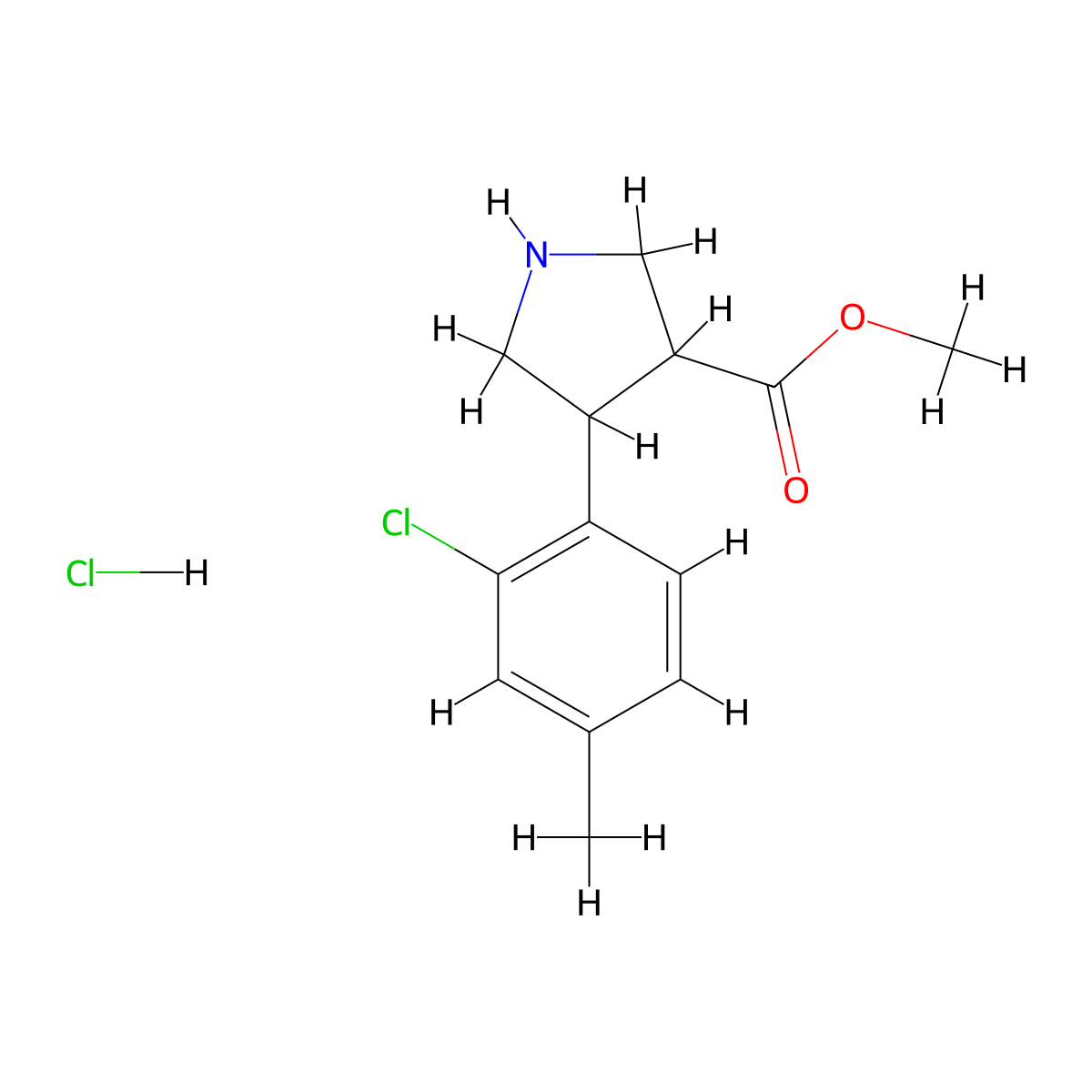 Methyl 4-(2-chloro-4-methylphenyl)pyrrolidine-3-carboxylate hydrochloride molecular structure, CAS 2503208-53-3
