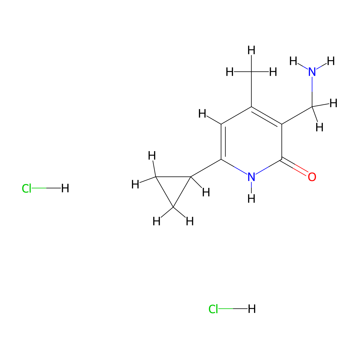 3-(Aminomethyl)-6-cyclopropyl-4-methyl-1,2-dihydropyridin-2-one dihydrochloride molecular structure, CAS 2503208-60-2