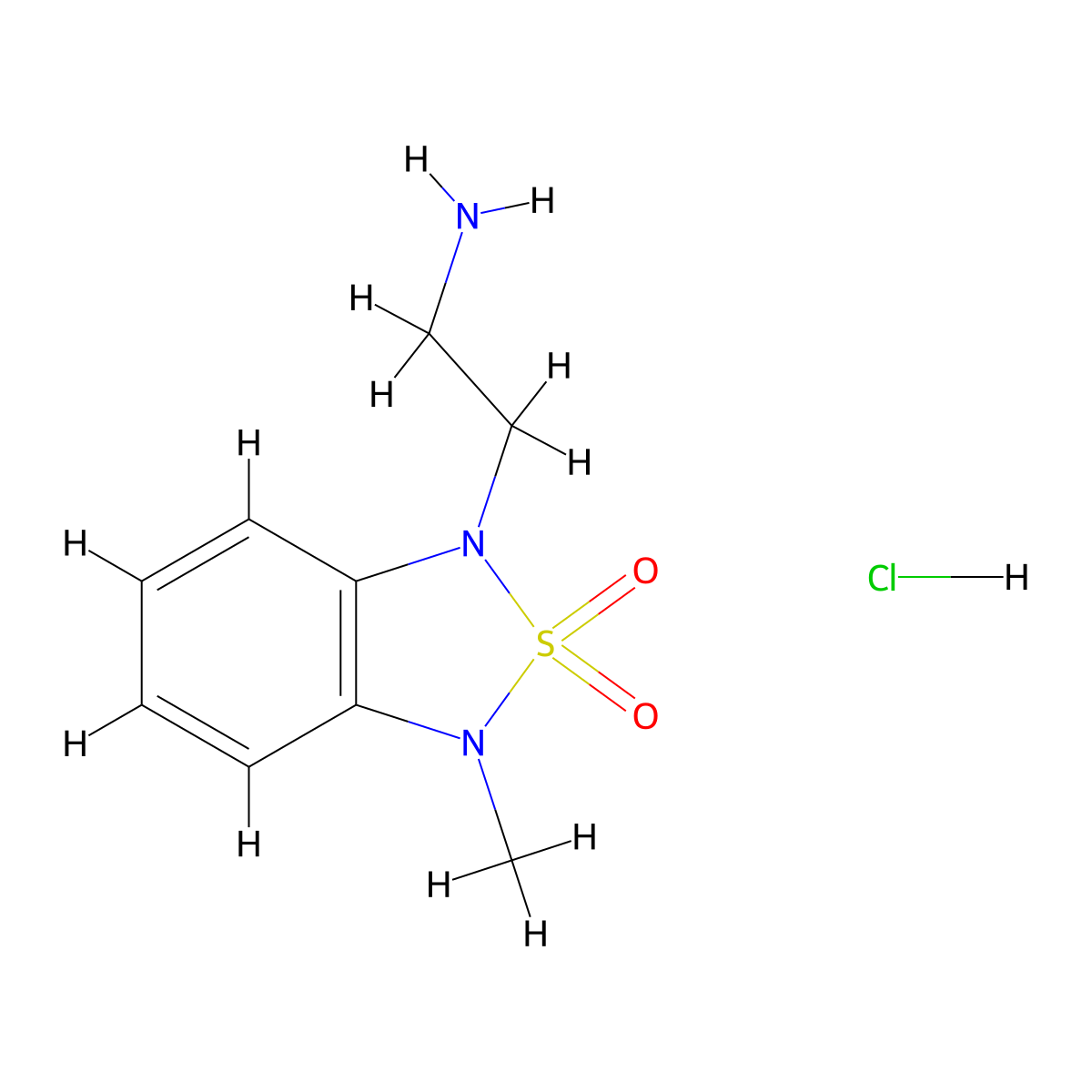 2-(1-Methyl-2,2-dioxo-2lambda6,1,3-benzothiadiazol-3-yl)ethanamine;hydrochloride molecular structure, CAS 2503208-64-6