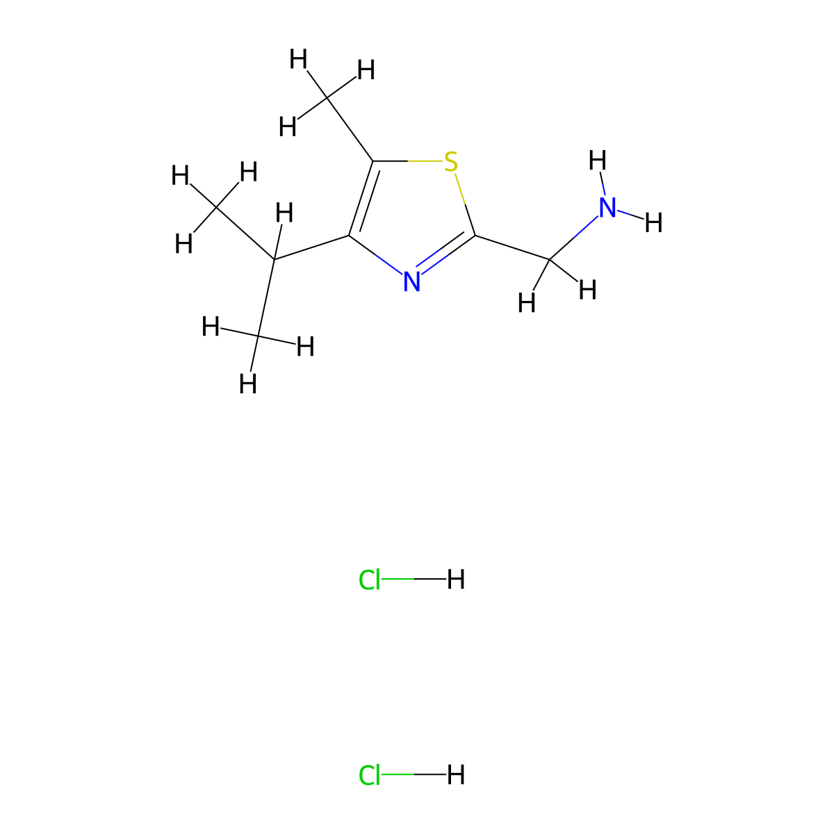 (5-Methyl-4-propan-2-yl-1,3-thiazol-2-yl)methanamine;dihydrochloride molecular structure, CAS 2503208-65-7