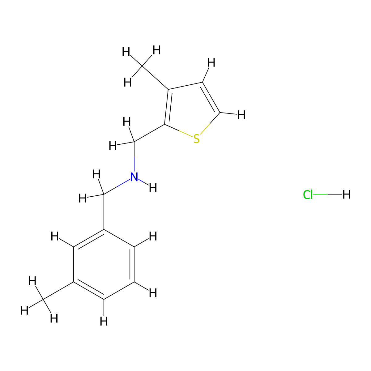 [(3-Methylphenyl)methyl][(3-methylthiophen-2-yl)methyl]amine hydrochloride molecular structure, CAS 2503208-71-5