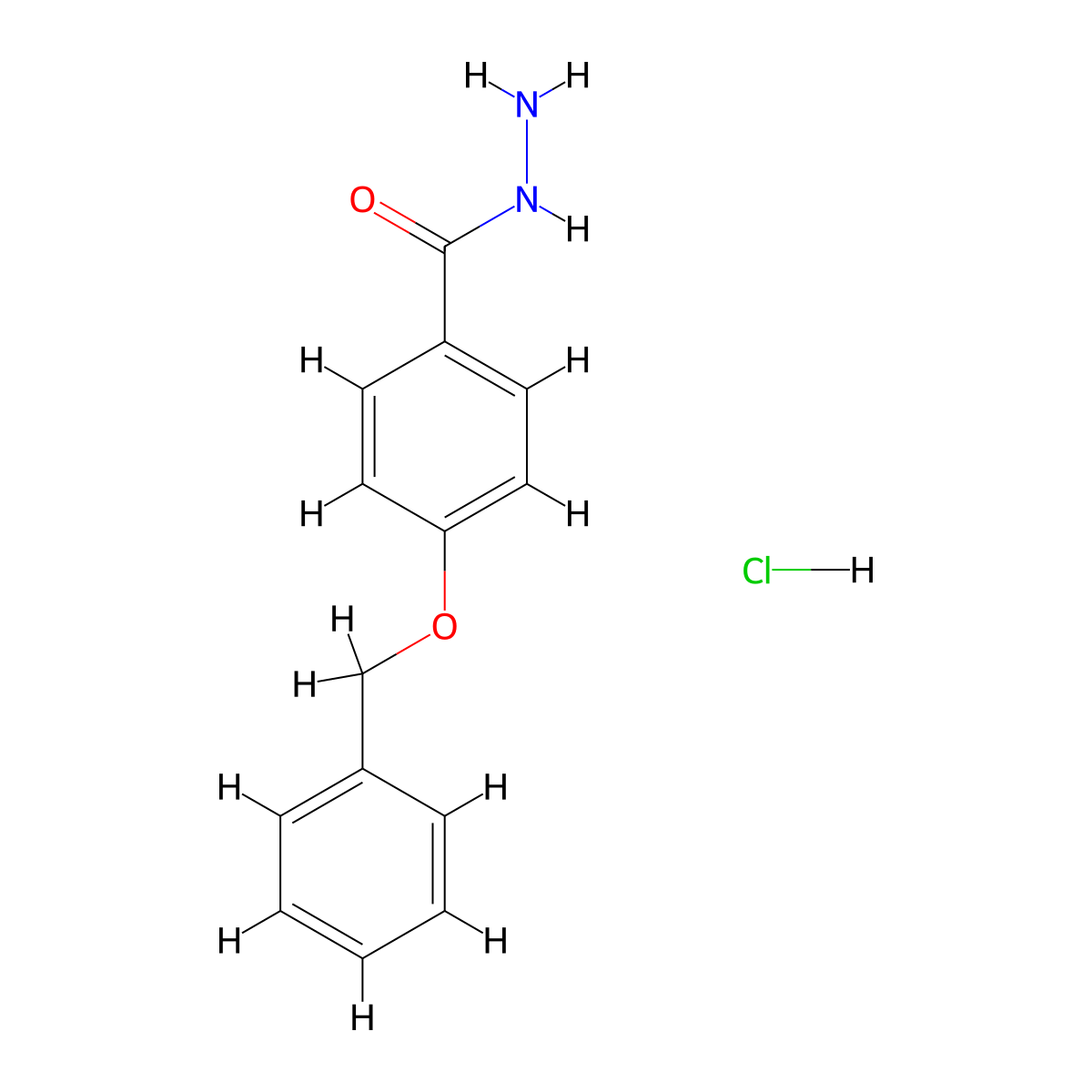 4-(Benzyloxy)benzohydrazide hydrochloride molecular structure, CAS 2503208-75-9