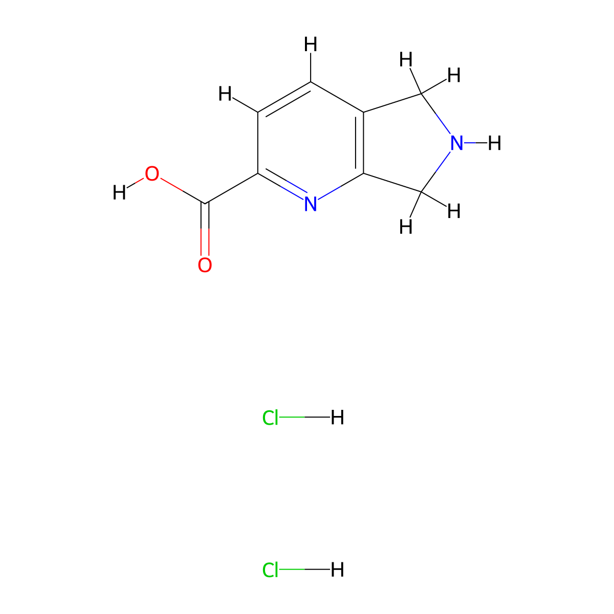 5H,6H,7H-pyrrolo[3,4-b]pyridine-2-carboxylic acid dihydrochloride molecular structure, CAS 2503208-76-0