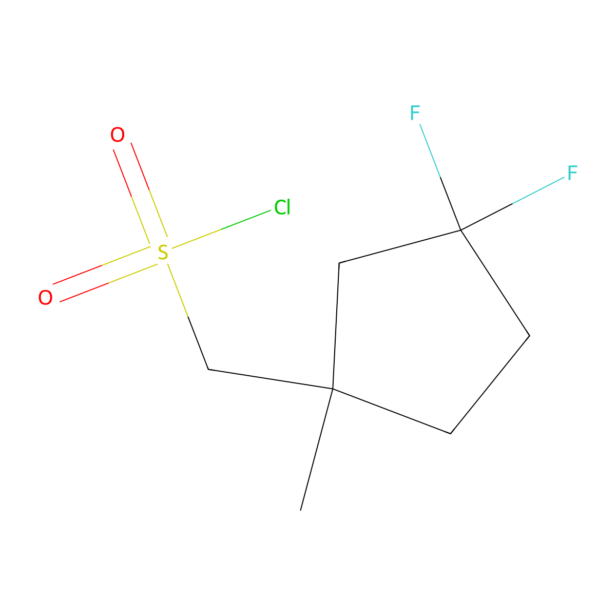 (3,3-Difluoro-1-methylcyclopentyl)methanesulfonyl chloride molecular structure, CAS 2503208-89-5