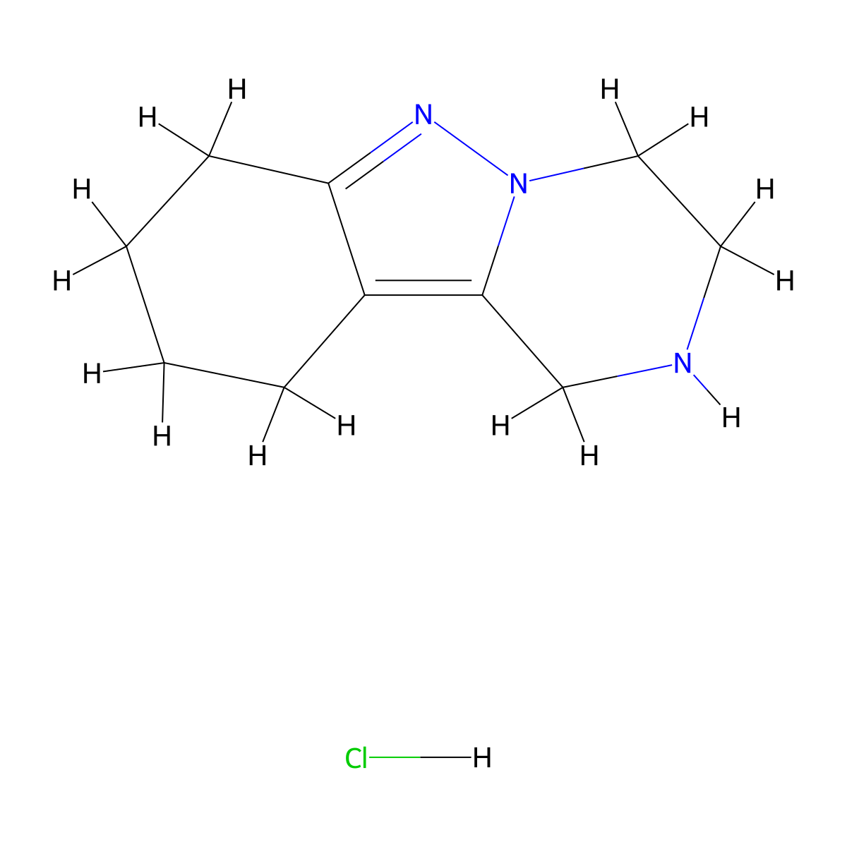 1H,2H,3H,4H,7H,8H,9H,10H-pyrazino[1,2-b]indazolehydrochloride molecular structure, CAS 2503208-96-4