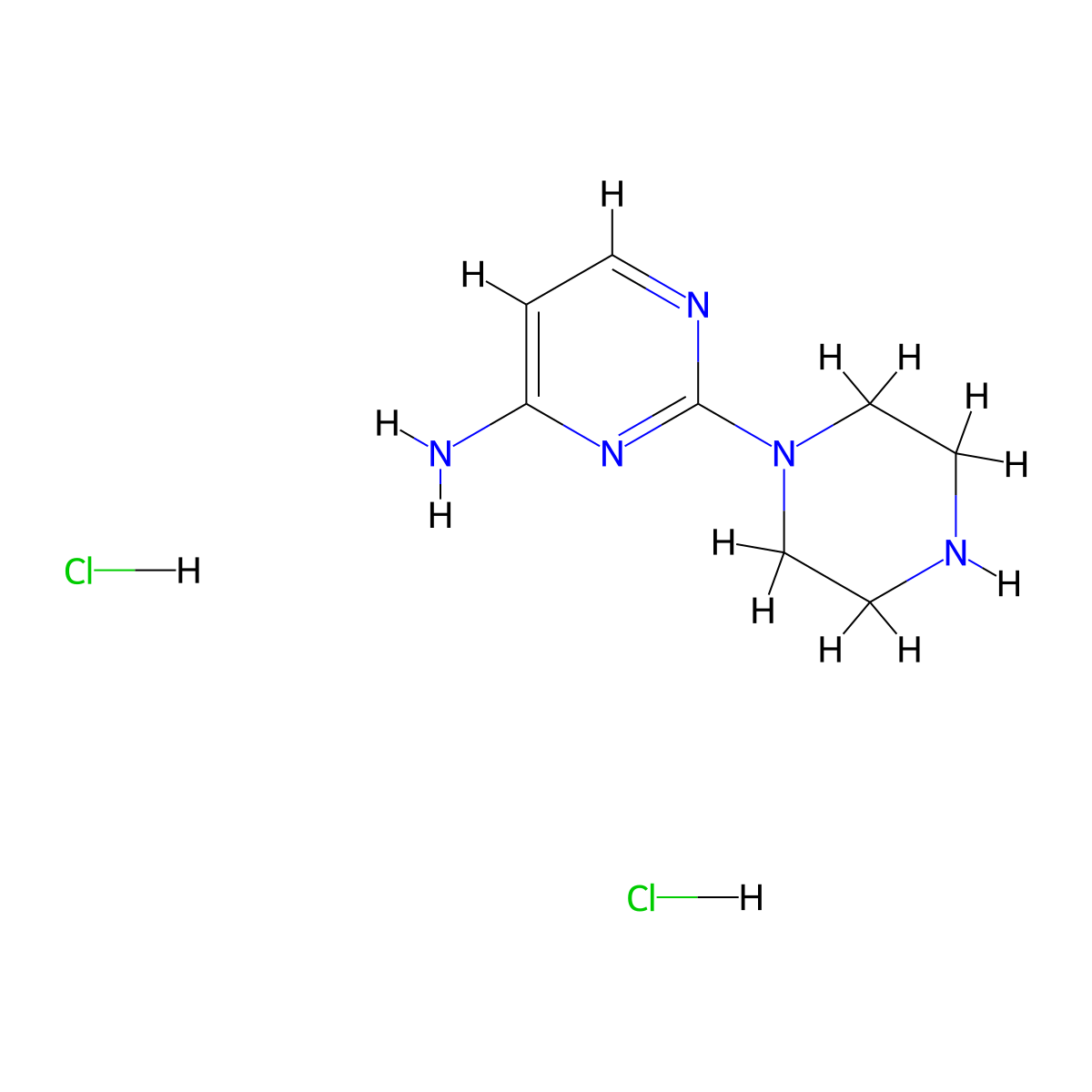 2-Piperazin-1-ylpyrimidin-4-amine;dihydrochloride molecular structure, CAS 2503208-99-7
