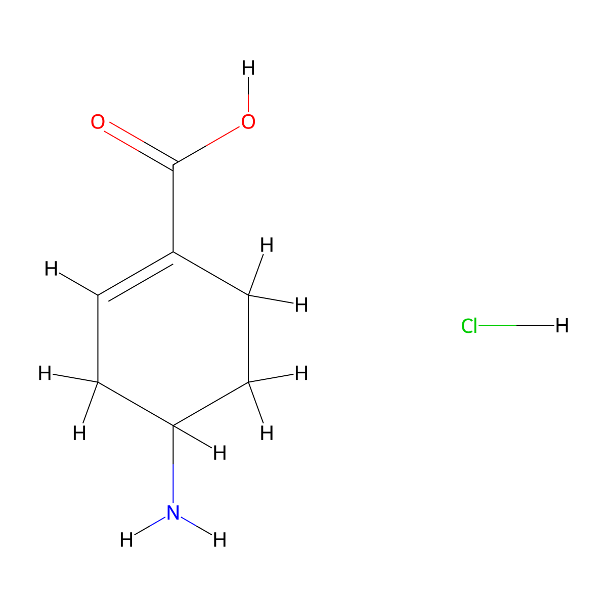 4-Aminocyclohex-1-ene-1-carboxylicacidhydrochloride molecular structure, CAS 2503209-01-4