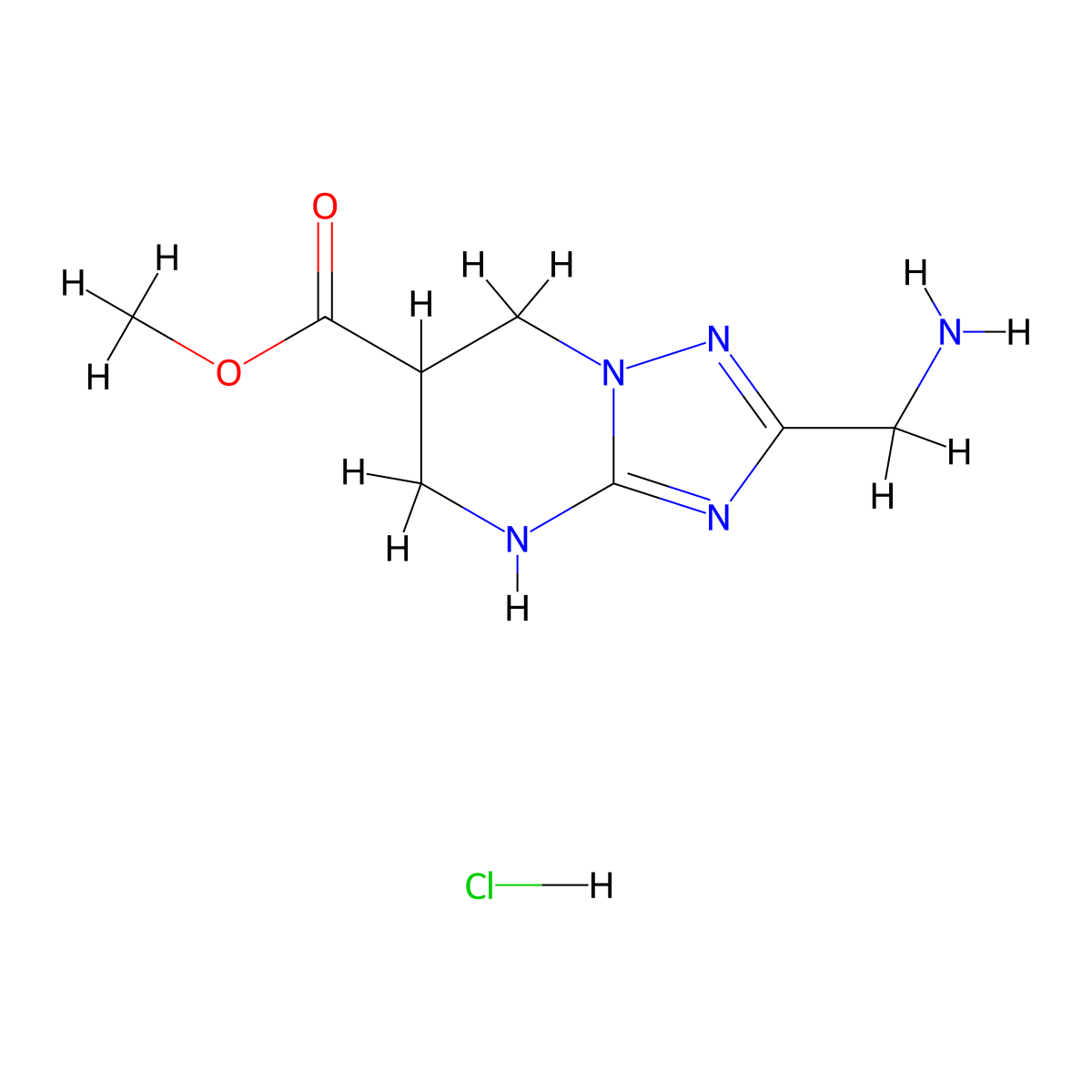 methyl2-(aminomethyl)-4H,5H,6H,7H-[1,2,4]triazolo[1,5-a]pyrimidine-6-carboxylatehydrochloride molecular structure, CAS 2503209-05-8