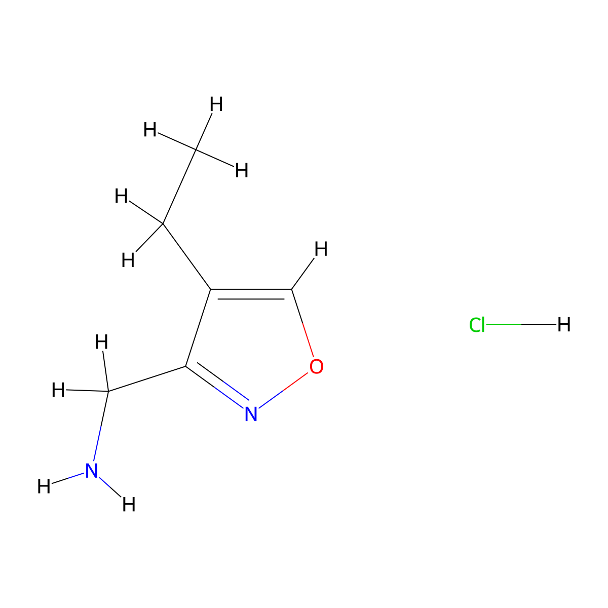 (4-Ethyl-1,2-oxazol-3-yl)methanamine;hydrochloride molecular structure, CAS 2503209-10-5