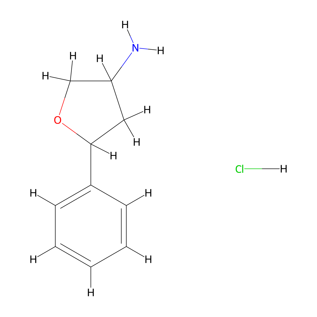 5-Phenyloxolan-3-amine hydrochloride molecular structure, CAS 2503209-11-6