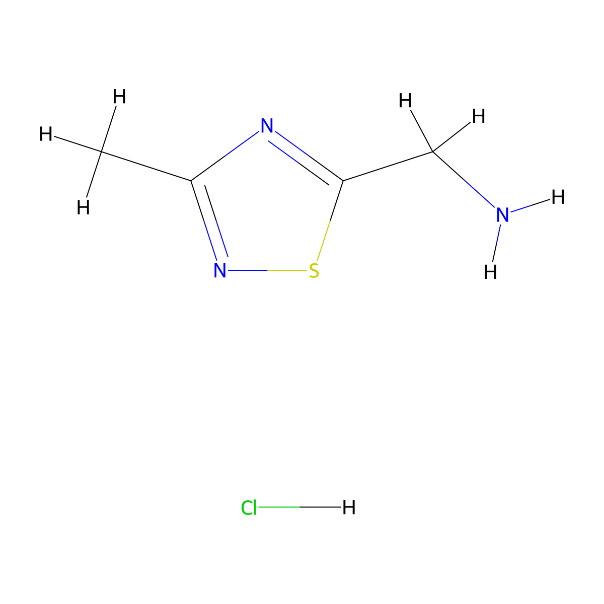 (3-Methyl-1,2,4-thiadiazol-5-yl)methanamine hydrochloride molecular structure, CAS 2503209-14-9