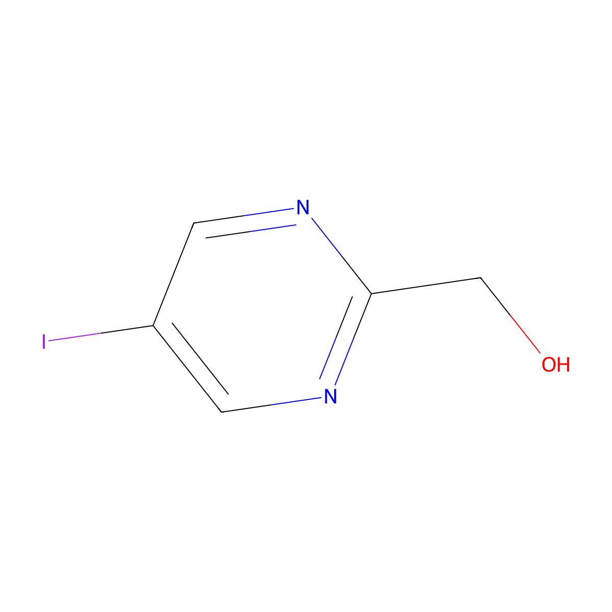 (5-Iodopyrimidin-2-yl)methanol molecular structure, CAS 2503209-20-7