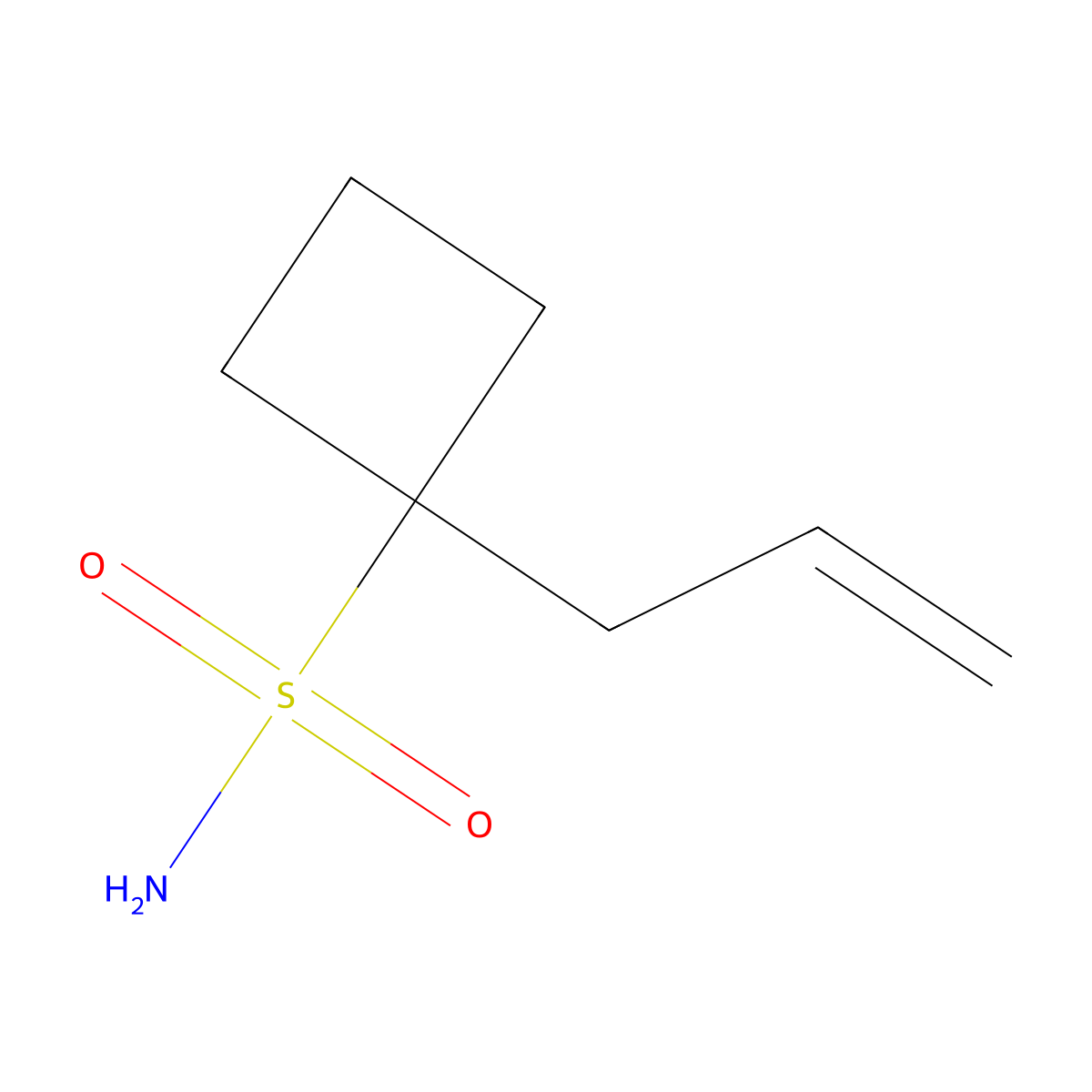 1-(Prop-2-en-1-yl)cyclobutane-1-sulfonamide molecular structure, CAS 2503209-33-2