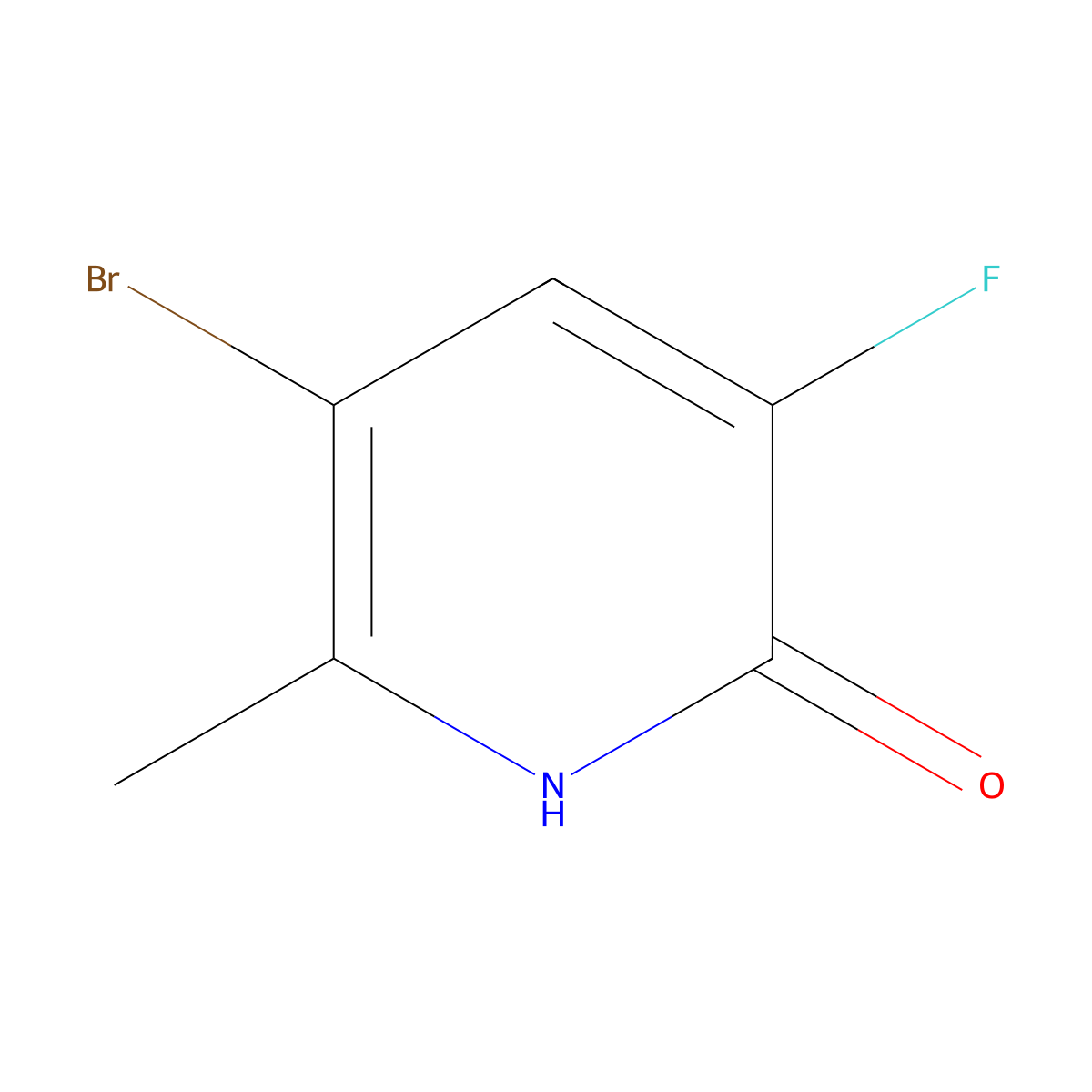 5-Bromo-3-fluoro-6-methyl-1,2-dihydropyridin-2-one molecular structure, CAS 2503209-40-1
