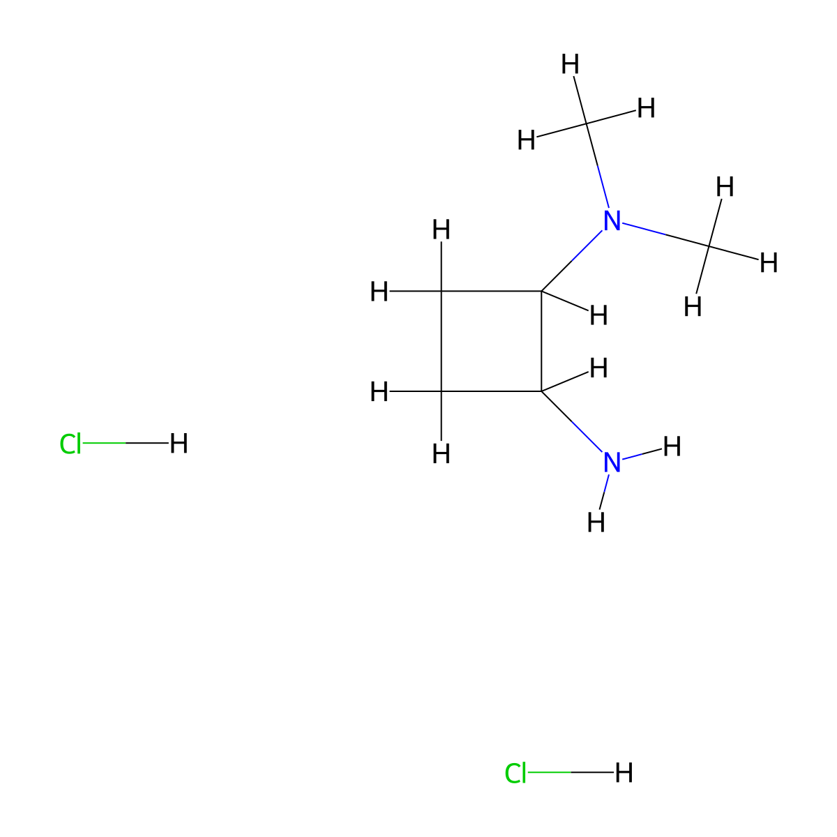 N1,N1-dimethylcyclobutane-1,2-diamine dihydrochloride molecular structure, CAS 2503209-43-4