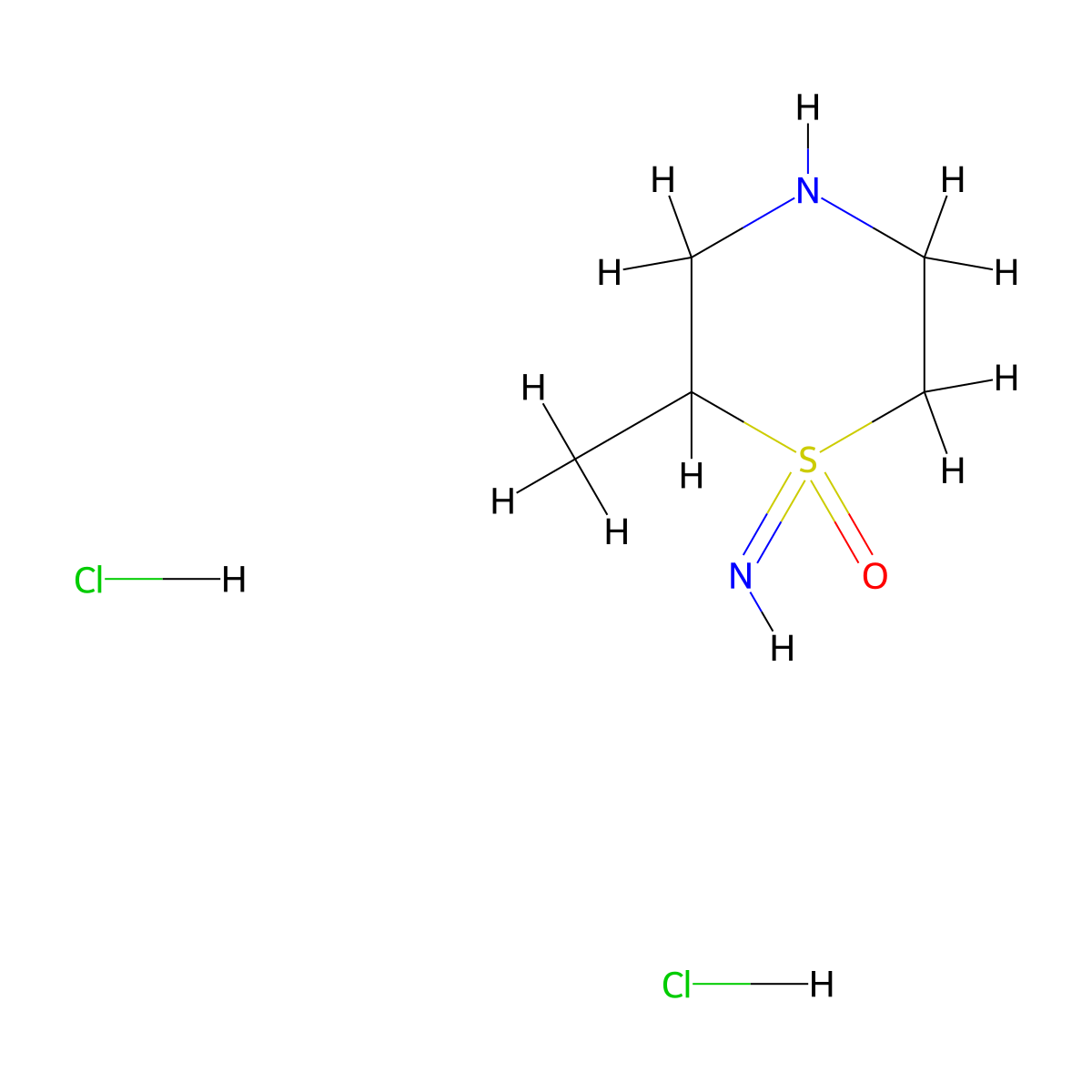 1-Imino-2-methyl-1lambda6-thiomorpholin-1-onedihydrochloride molecular structure, CAS 2503209-44-5