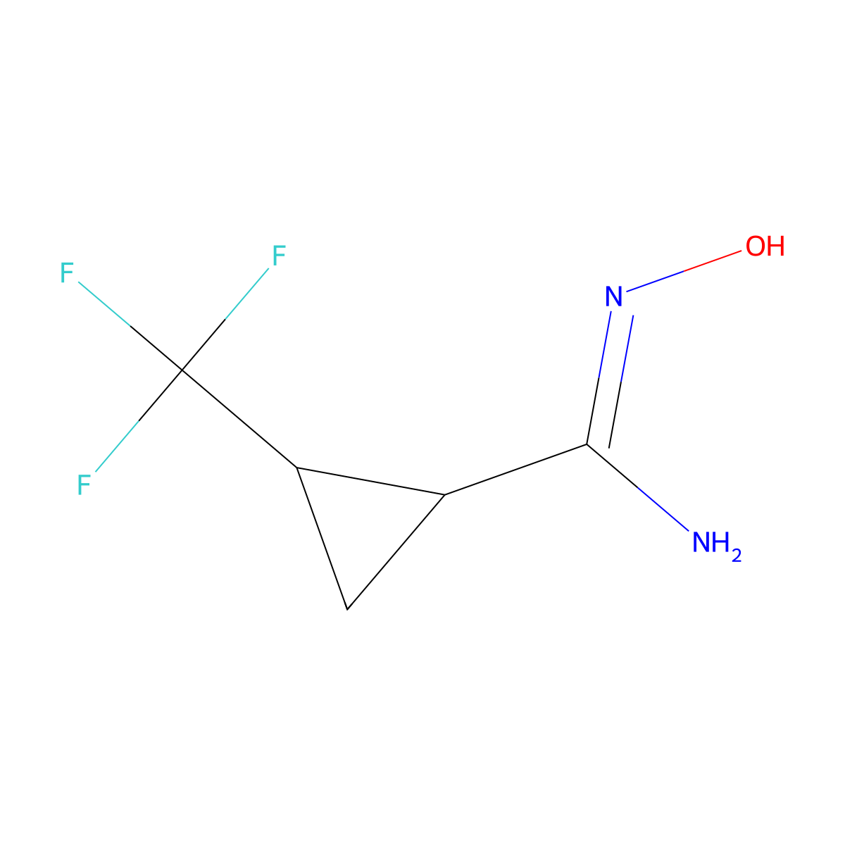 N'-hydroxy-2-(trifluoromethyl)cyclopropane-1-carboximidamide molecular structure, CAS 2503227-25-4