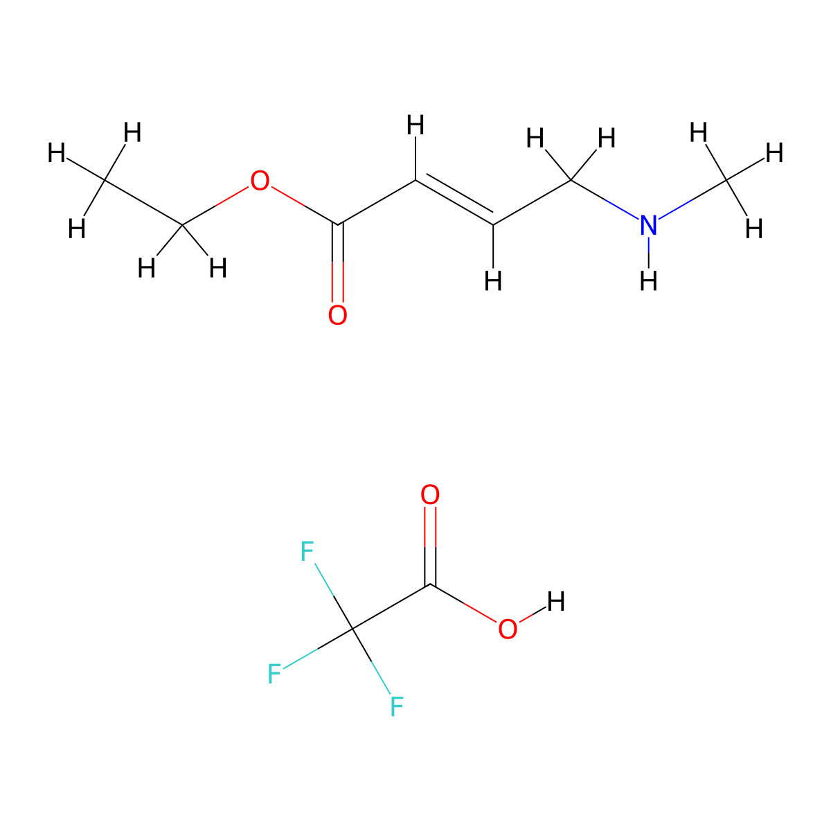 ethyl(2E)-4-(methylamino)but-2-enoate,trifluoroaceticacid molecular structure, CAS 2503227-27-6