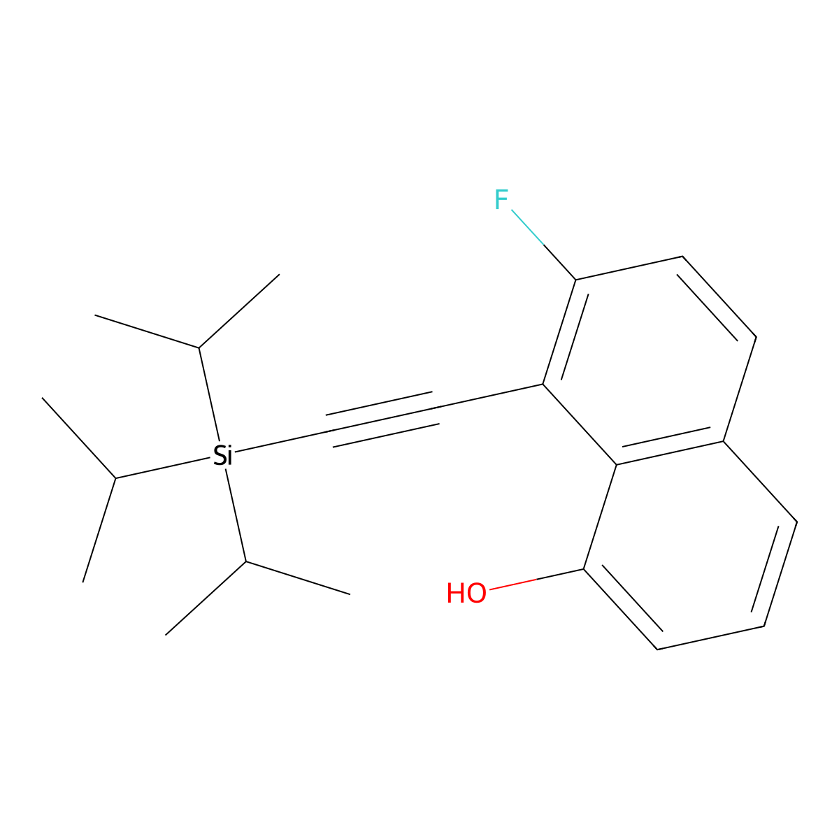 7-Fluoro-8-((triisopropylsilyl)ethynyl)naphthalen-1-ol molecular structure, CAS 2503307-85-3