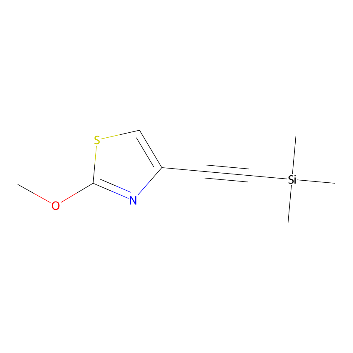2-Methoxy-4-((trimethylsilyl)ethynyl)thiazole molecular structure, CAS 2503379-08-4