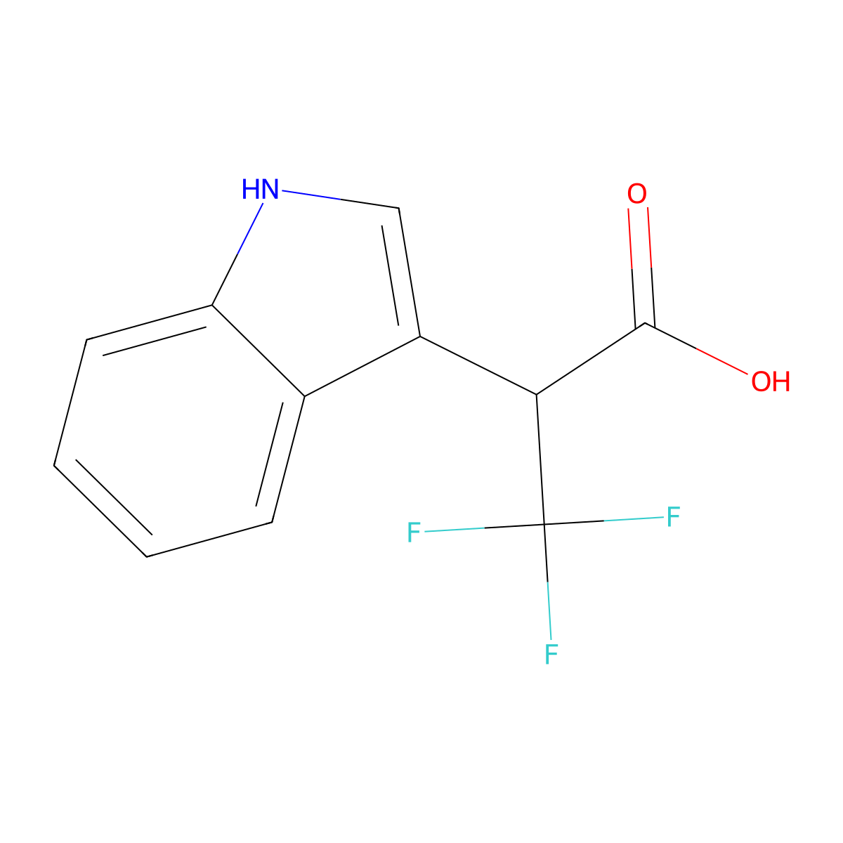 3,3,3-trifluoro-2-(1H-indol-3-yl)propanoic Acid molecular structure, CAS 250339-41-4