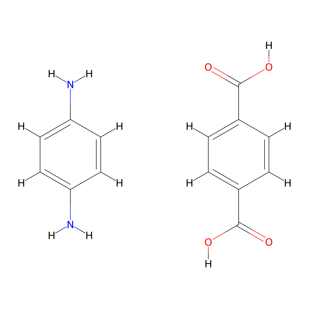 Poly(p-phenylene terephthalamide) molecular structure, CAS 25035-37-4