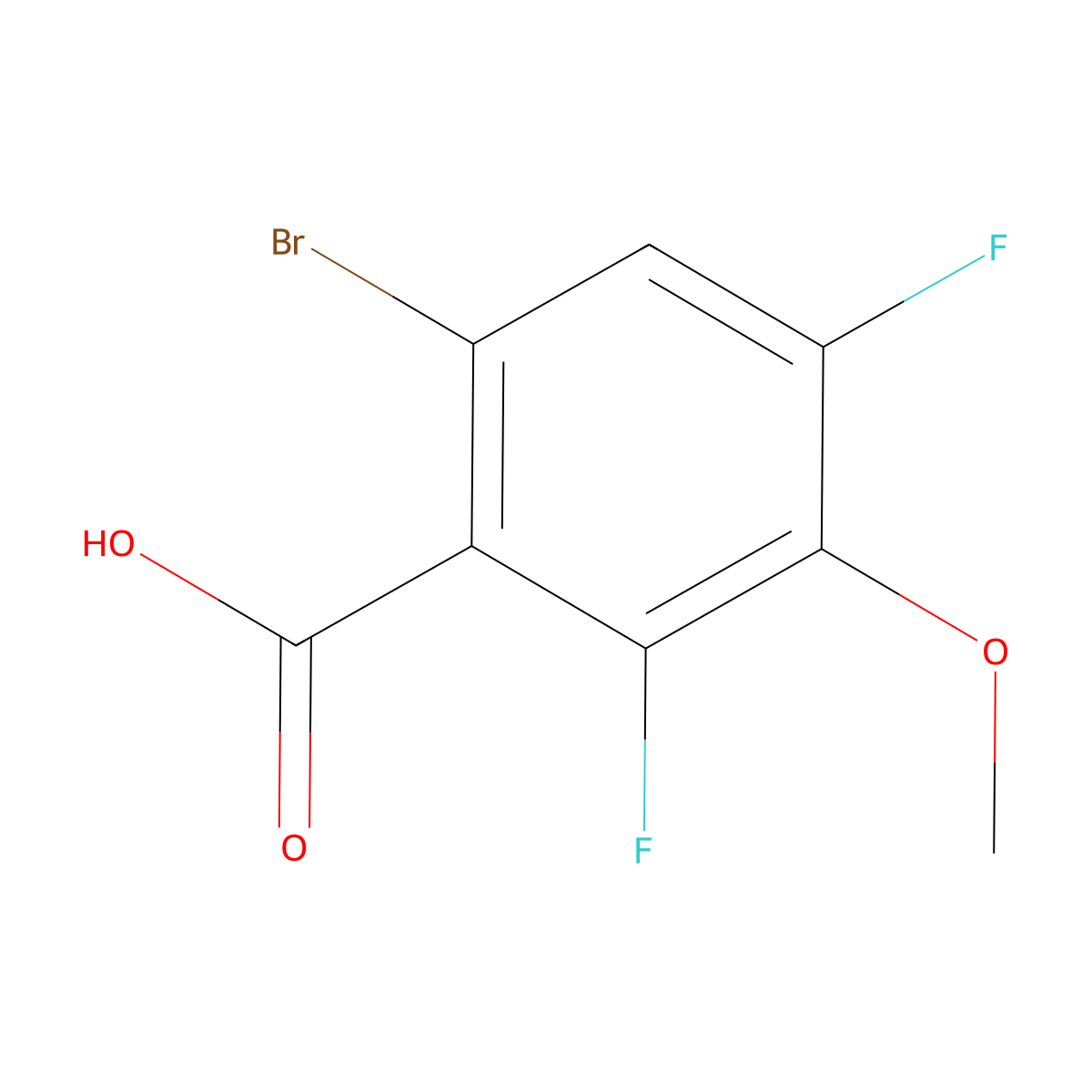 6-Bromo-2,4-difluoro-3-methoxybenzoic acid molecular structure, CAS 250351-78-1