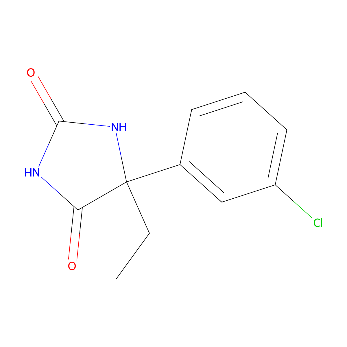 5-(3-Chlorophenyl)-5-ethylimidazolidine-2,4-dione molecular structure, CAS 250352-06-8