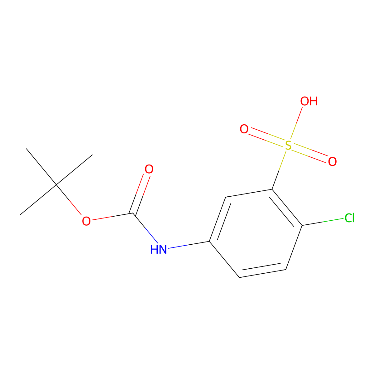 5-{[(Tert-butoxy)carbonyl]amino}-2-chlorobenzene-1-sulfonic acid molecular structure, CAS 250354-97-3