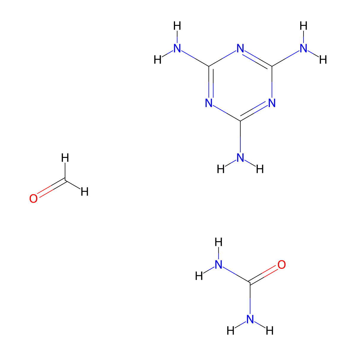 Urea, polymer with formaldehyde and 1,3,5-triazine-2,4,6-triamine molecular structure, CAS 25036-13-9