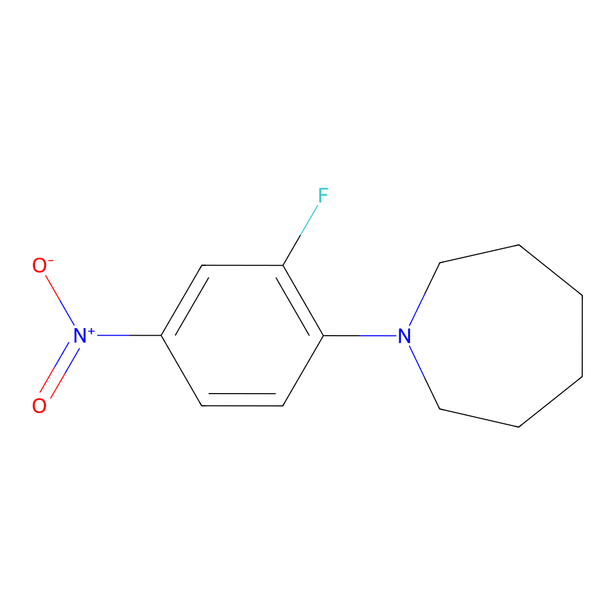 1-(2-Fluoro-4-nitrophenyl)hexahydro-1H-azepine molecular structure, CAS 250371-80-3