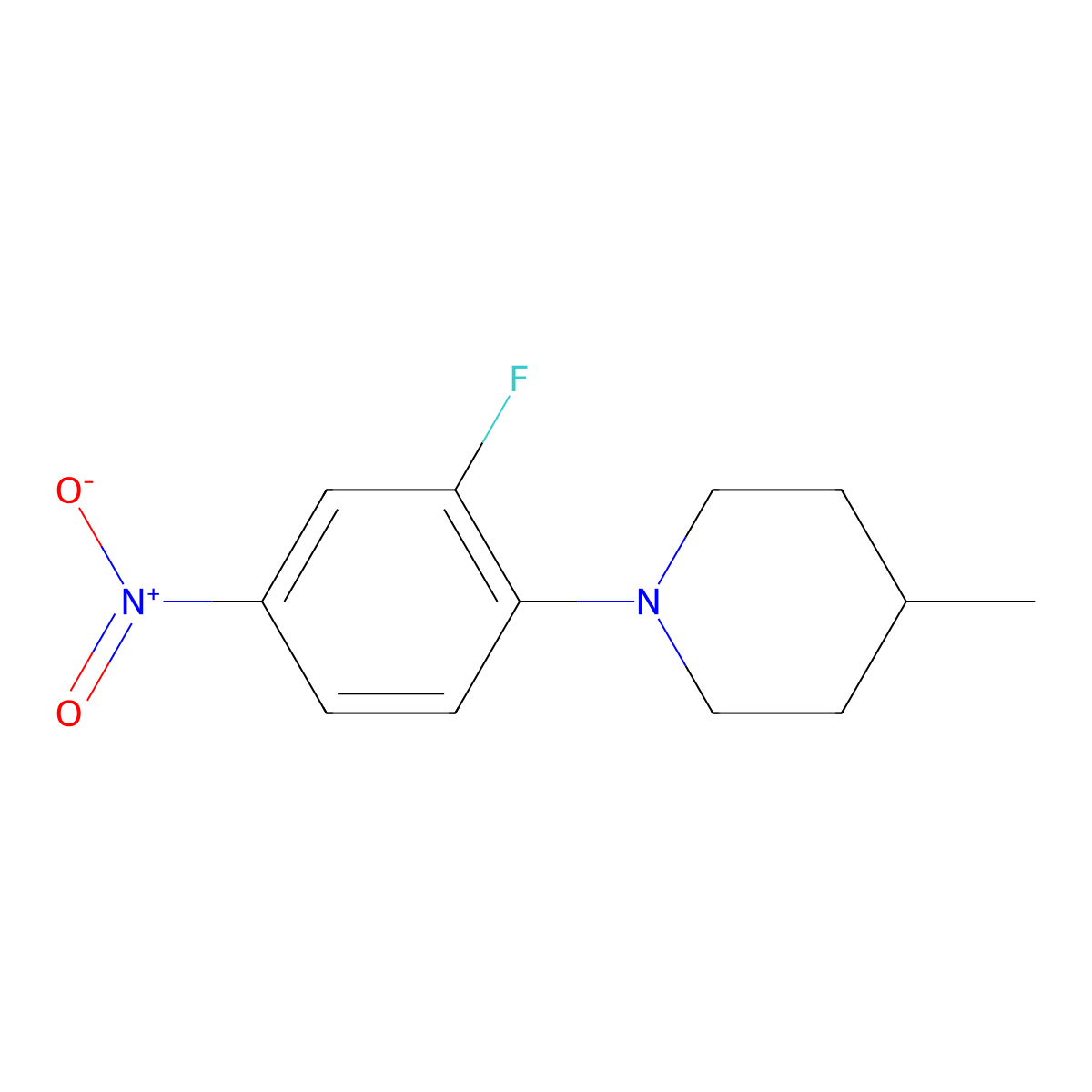 1-(2-Fluoro-4-nitrophenyl)-4-methylpiperidine molecular structure, CAS 250371-81-4