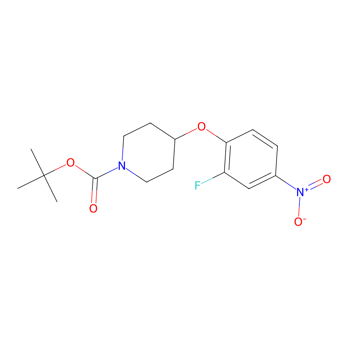 tert-Butyl 4-(2-fluoro-4-nitrophenoxy)piperidine-1-carboxylate molecular structure, CAS 250371-88-1