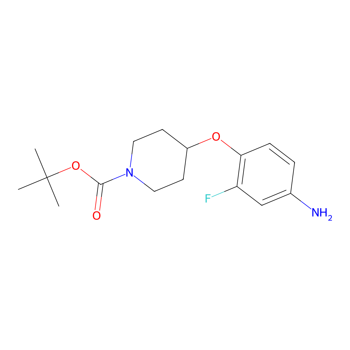 tert-Butyl 4-(4-amino-2-fluorophenoxy)piperidine-1-carboxylate molecular structure, CAS 250372-00-0