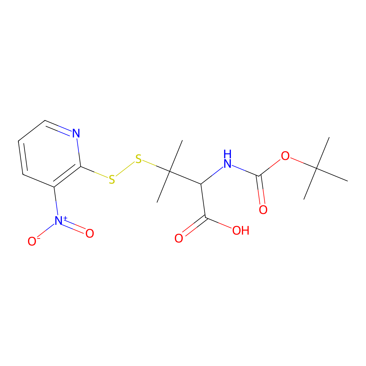 Boc-Pen (NPys)-OH molecular structure, CAS 250375-03-2