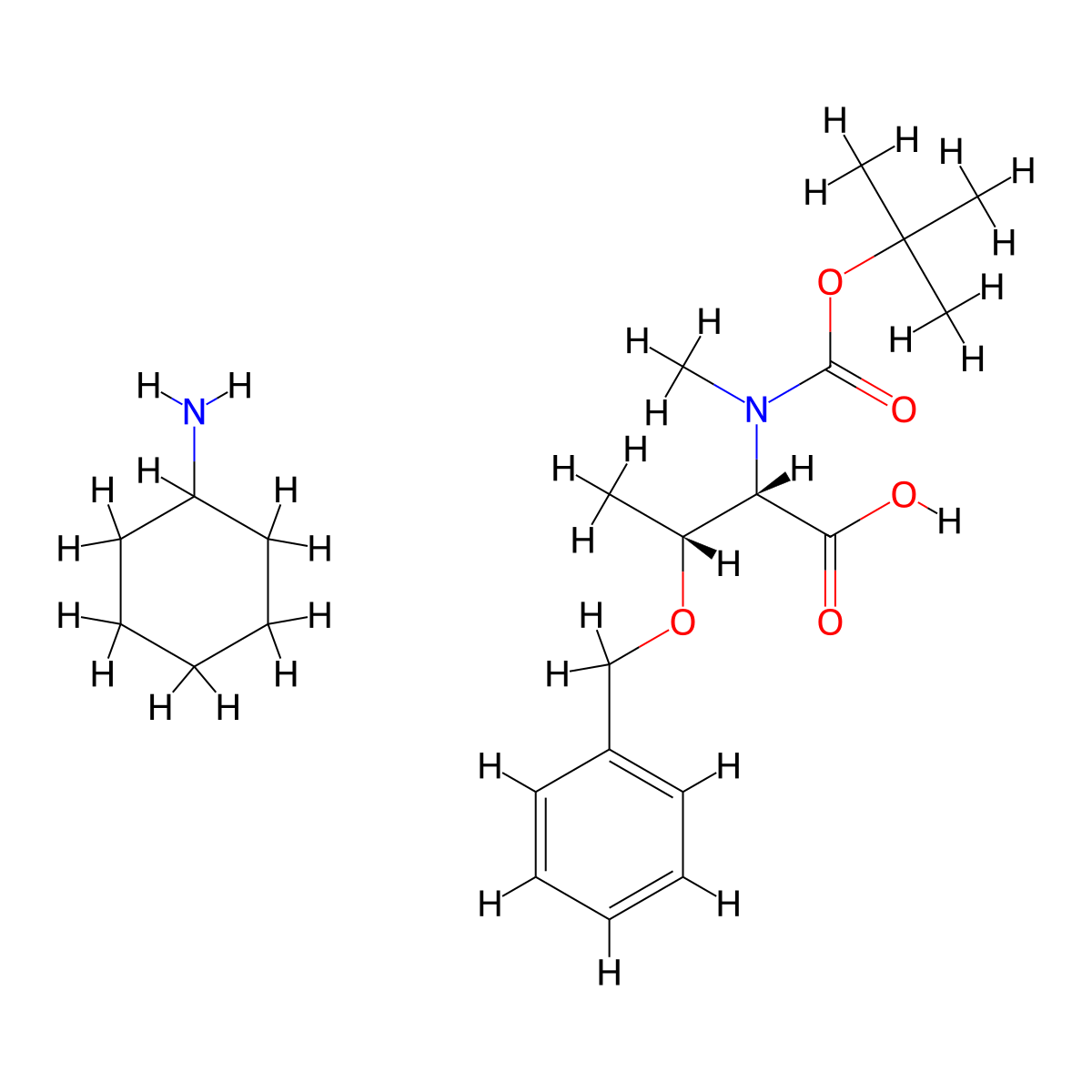 Boc-O-benzyl-N-methyl-L-threonine cyclohexylamine molecular structure, CAS 250375-08-7