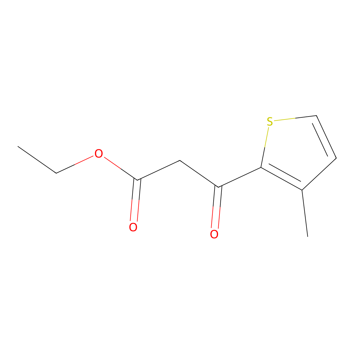 Ethyl (3-methyl-2-thenoyl)acetate molecular structure, CAS 250375-44-1