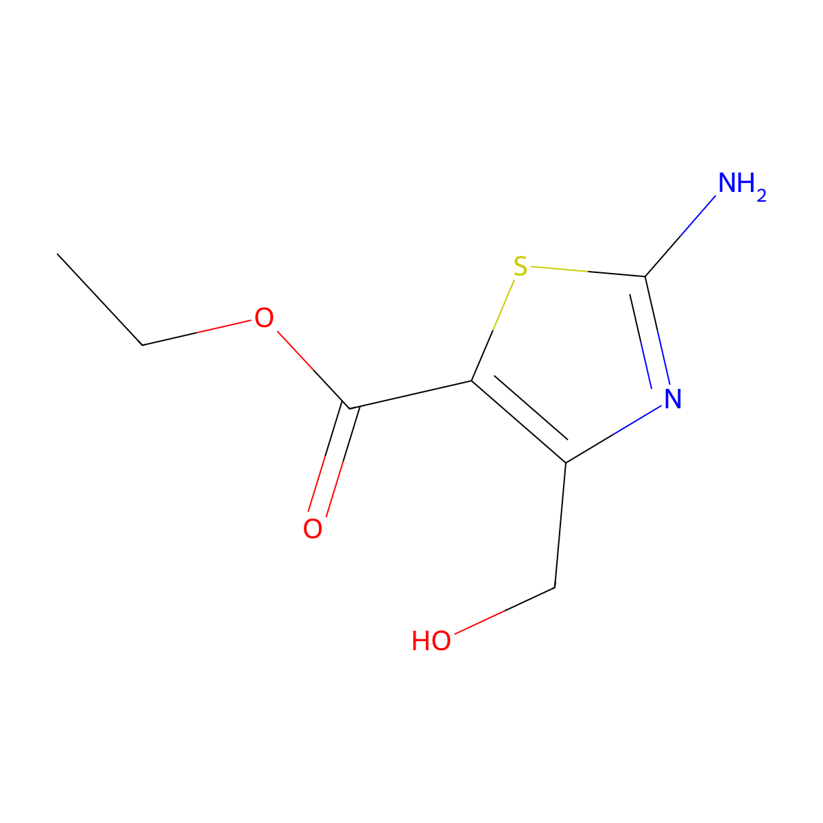 Ethyl 2-amino-4-(hydroxymethyl)thiazole-5-carboxylate molecular structure, CAS 25039-77-4