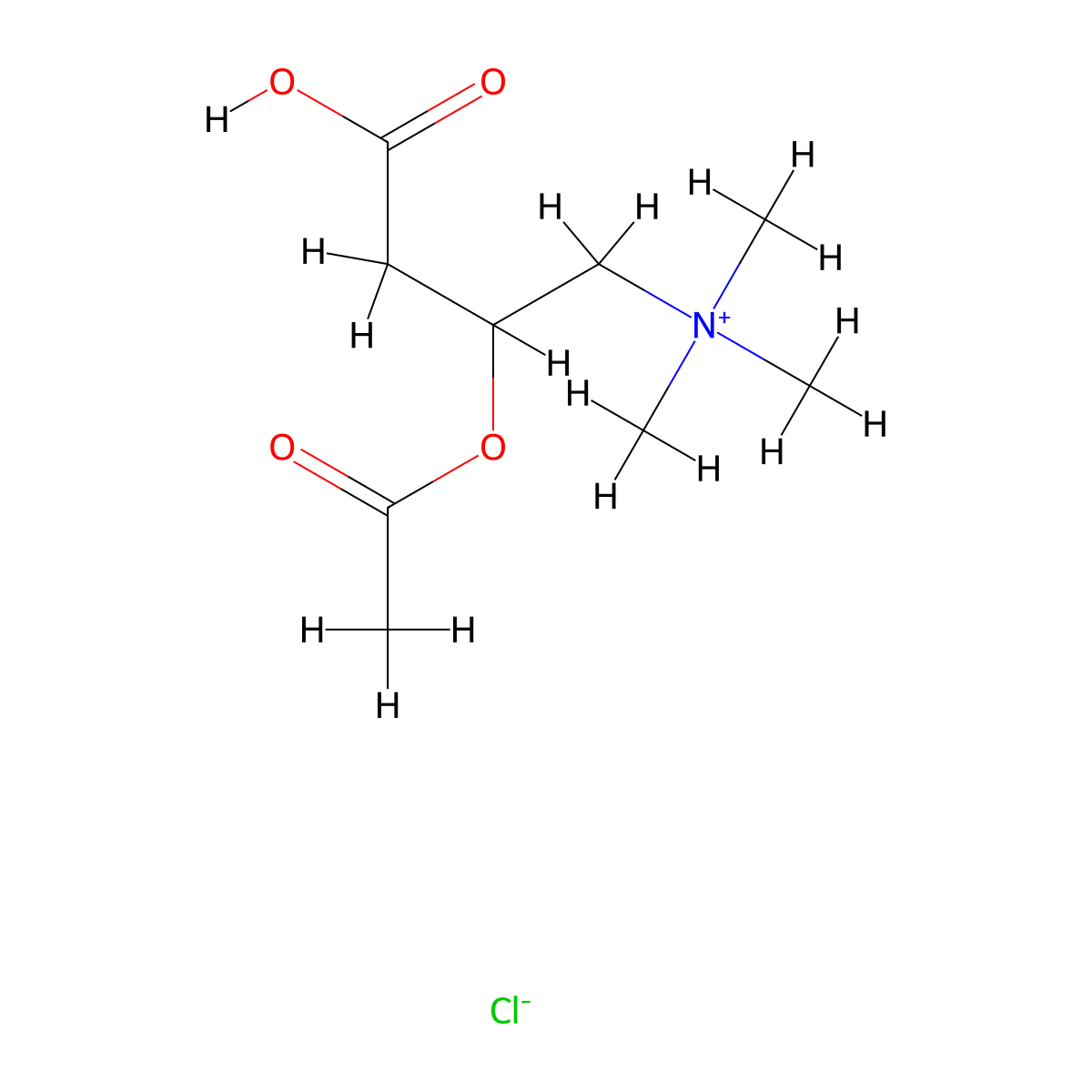 (+-)-Acetylcarnitine chloride molecular structure, CAS 2504-11-2