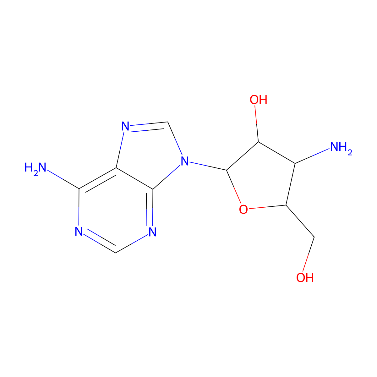 3'-Amino-3'-deoxyadenosine molecular structure, CAS 2504-55-4